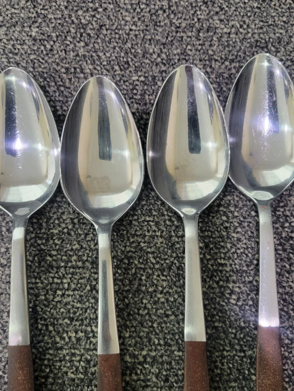 Vintage Interpur Royal Elegance Flatware Stainless Brown Handle Japan 12 Pieces